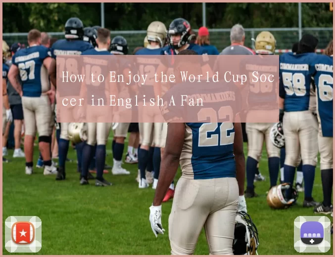 How to Enjoy the World Cup Soccer in English A Fan